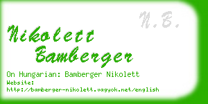nikolett bamberger business card